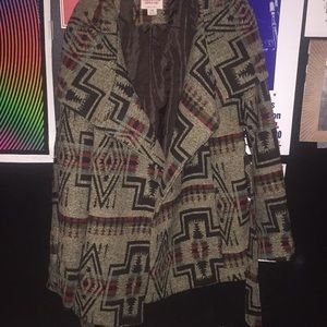 big aztec patterned coat